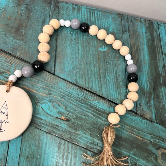 Rae Dunn Ceramic Ornament Farmhouse Beaded Garland - Picture 4 of 7